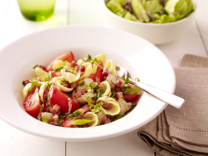 Pasta-met-ham-en-tomaat